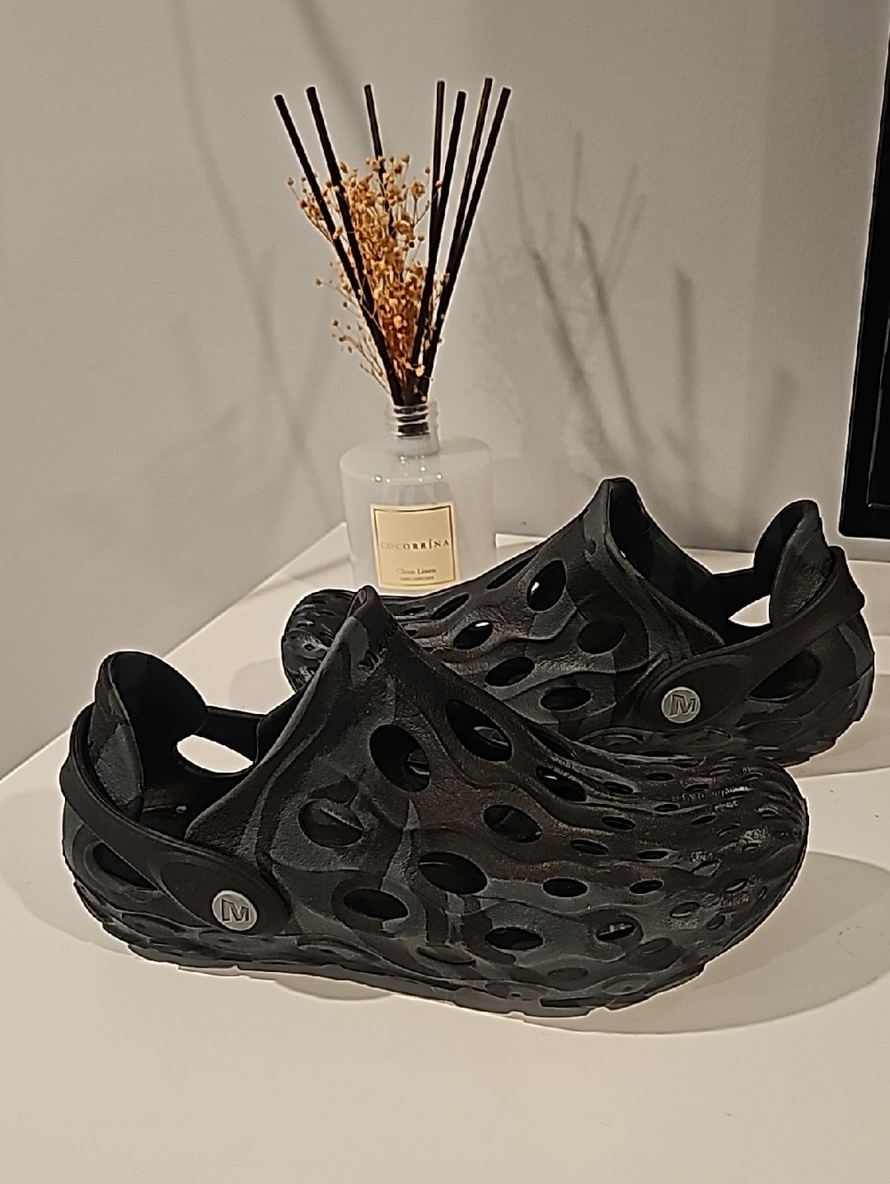 Black Ventilated Slip-On Clogs
